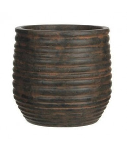 MICA Cache pot rond intérieur Magnus marron foncé  22 xŘ25 cm