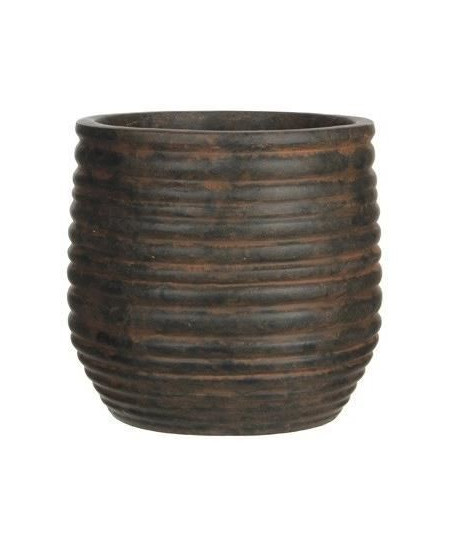 MICA Cache pot rond intérieur Magnus marron foncé  22 xŘ25 cm