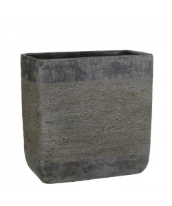 MICA Cachepot rectangle Kane  Gris  L 14 x H 20 cm