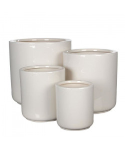 MICA Cache pot rond intérieur Lars  Blanc set de 4  29 xŘ29 cm