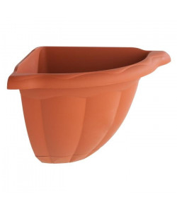 PLASTIKEN Pot quart de cercle 25 cm avec soucoupe intégrée  Terracotta