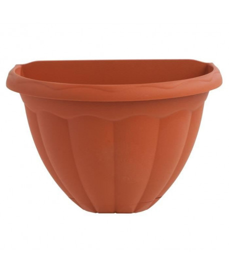 PLASTIKEN Pot demi cercle 30 cm soucoupe Integree  Terracotta