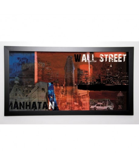 FIGUEREDO NELSON Image encadrée Wall Street 57x107 cm Rouge