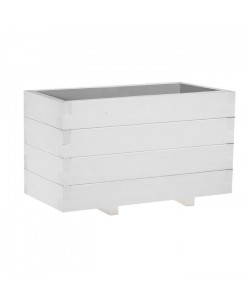 Jardiniere Domino double  30,5 x 61 x 40 cm  Lasuré en blanc