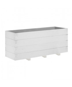 Jardiniere Domino triple  30,5 x 91,5 x 40 cm  Lasuré en blanc