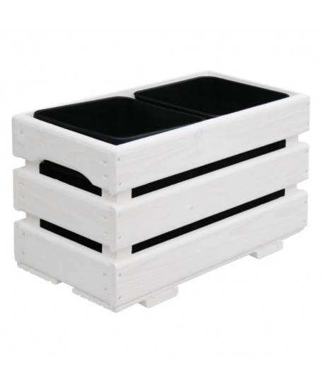 Jardiniere pour 2 pots  43 x 23 x 26 cm  Blanc