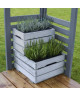 Jardiniere pour 2 pots  43 x 23 x 26 cm  Blanc