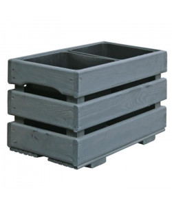 Jardiniere pour 2 pots  43 x 23 x 26 cm  Gris