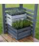 Jardiniere pour 2 pots  43 x 23 x 26 cm  Gris