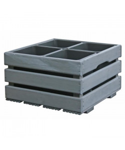 Jardiniere pour 4 pots  43 x 43 x 26 cm  Gris