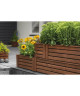 Jardiniere Kwartet double  34 x 68 x 31 cm  Lasuré couleur teck