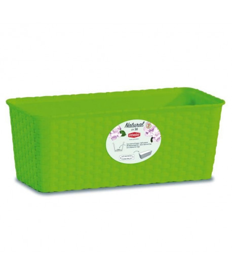 STEFANPLAST Jardiniere Natural en rotin  30x13xH11cm  2,40,4L  Vert pomme