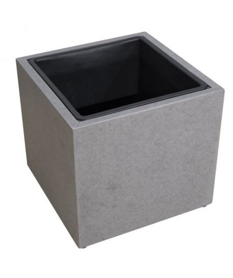 Cachepot en fibre de ciment  37x37x34cm  Gris