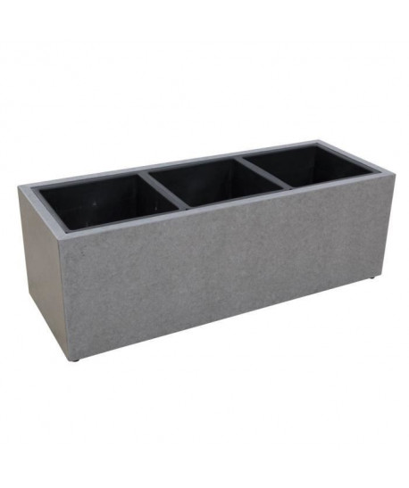 Cachepot en fibre de ciment  77x28,5x27,5cm  Gris