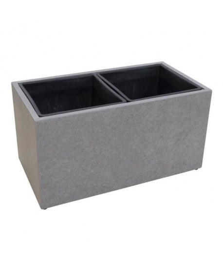 Cachepot en fibre de ciment  37x69x37cm  Gris