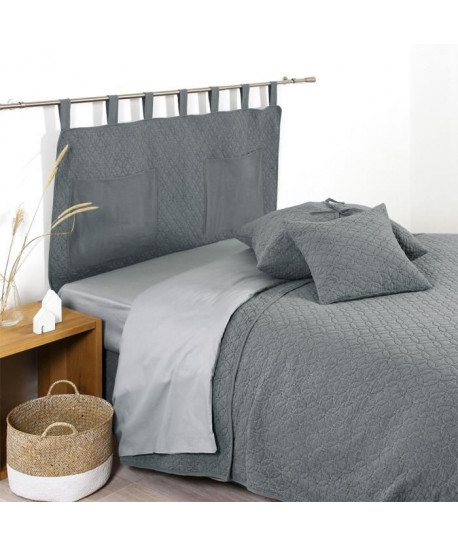 COTE DECO Couvrelit Microfibre lavée MOJI 180x250 cm  Gris anthracite