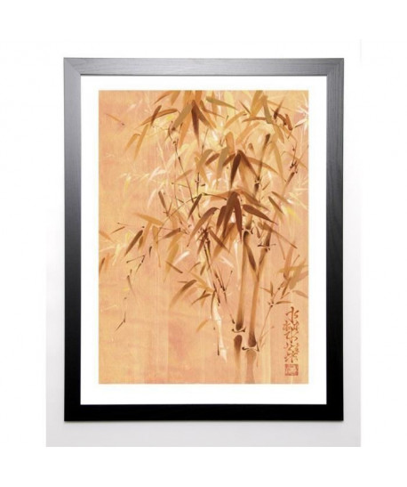 FUNG PING Image encadrée Bamboo Leaves II 67x87 cm Beige