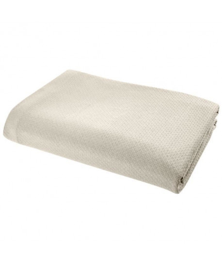 VENT DU SUD Couvrelit ARTEMIS 100% coton  230x250 cm  Blanc lin