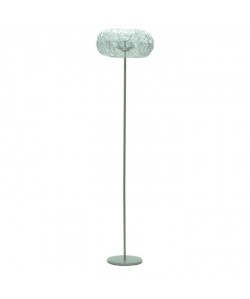 Lampadaire en nickel satiné et métal tréssé  H 162 cm