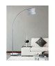 Tube de Lampadaire Arc métal E27 60W base marbre diametre 30 cm Noir