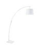 Tube de Lampadaire Arc métal E27 60W base marbre 35x25 cm blanc