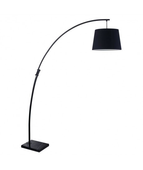 Lampadaire liseuse finition nickel satiné  abatjour en lin blanc  H 162cm