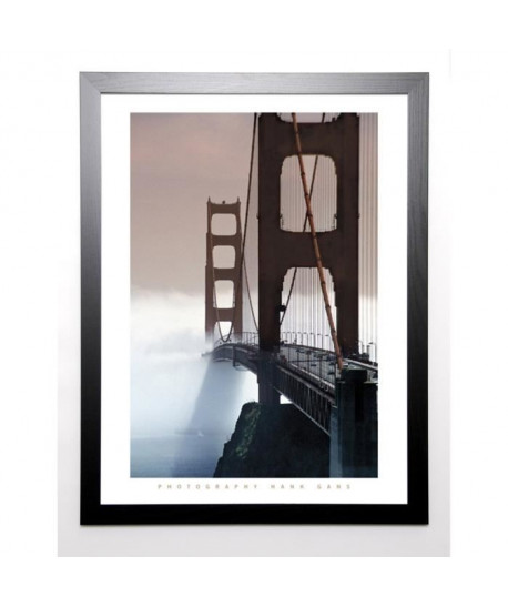 GANS Image encadrée Golden Gate Bridge 67x87 cm Marron