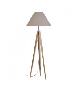 IDUN Trépied de lampadaire en bois massif pour lampadaire 50x163 cm naturel