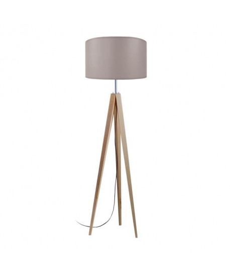 IDUN Trépied de lampadaire en bois massif pour lampadaire 45x163 cm