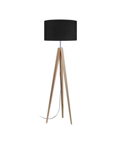 IDUN Trépied de lampadaire en bois massif pour lampadaire 45x163 cm naturel