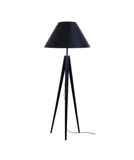 Abatjour conique en coton pour lampadaire trépied Idun 50x20x30 cm noir