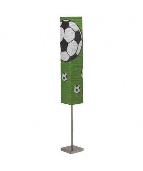 BRILLIANT Lampadaire papier enfant Soccer motif football hauteur 145 cm E14 40W vert, noir et blanc