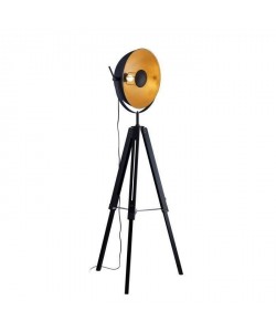 HOUSTON Lampadaire trépied Cinéma  H170 cm  Noir et doré