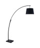 Lampadaire Arc métal E27 60W base marbre 35x25 cm noir