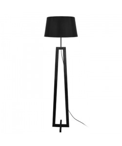 VILI Lampadaire avec abatjour tambour Ř40 x H135 cm noir