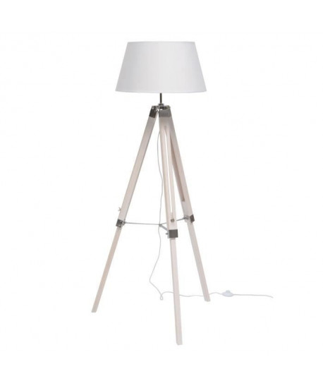 Lampadaire a poser Nature E27 40 W Blanc