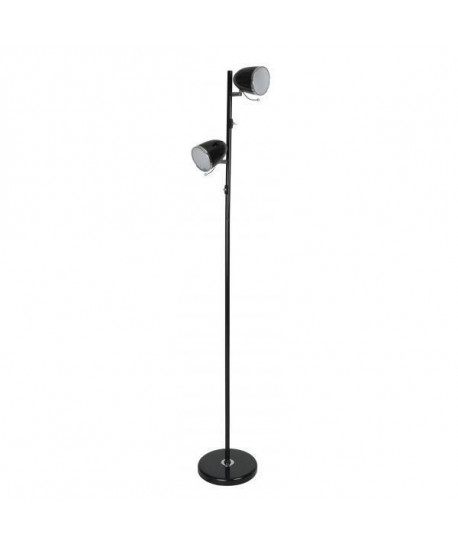 Lampadaire multilumiere a 2 lumieres 160 cm E14 15W noir