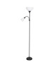 FIZZ Lampadaire LED a 2 lumieres avec liseuse noir E27 10W 806 Lumens 3000K  E14 5W 470 Lumens 3000K