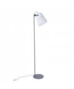 JUSTIN Lampadaire 145 cm E27 60W blanc et anthracite