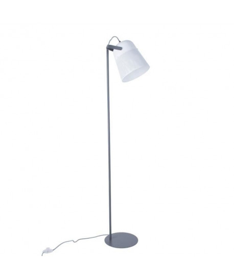 JUSTIN Lampadaire 145 cm E27 60W blanc et anthracite