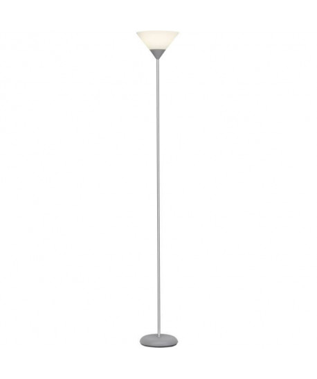 BRILLIANT Lampadaire Spari LED hauteur 180 cm E27 60W argent et blanc