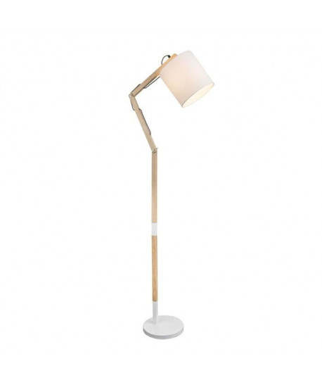 GLOBO LIGHTING Lampadaire métal blanc  H 160 cm   Abatjour blanc