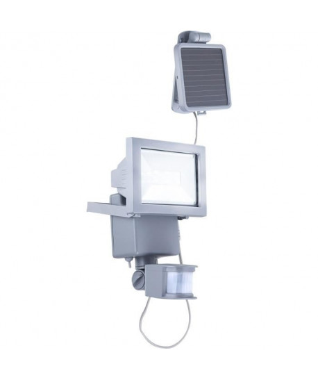 Globo Lighting Projecteur solaire aluminium fonte  Plastique gris métallisé  Plastique translucide  IP44