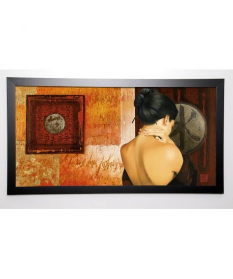 GRAUX DAVID Image encadrée Soupir effleuré 57x107 cm Orange