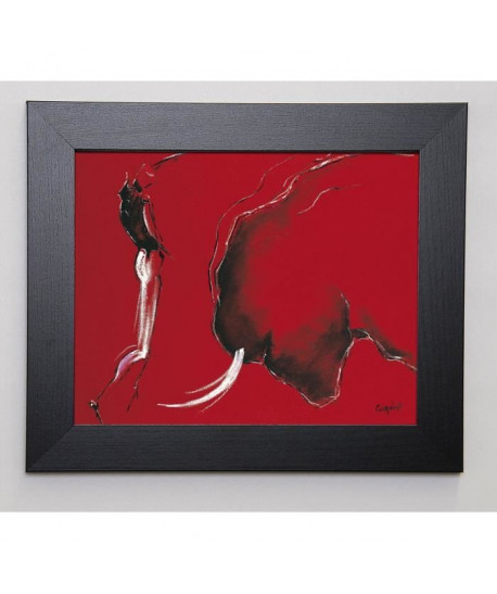 GUERINEAU PASCAL Image encadrée Corrida II 31x37 cm Rouge