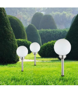 Globo Lighting Globe solaire inox  Plastique blanc  IP44