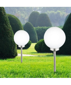 Globo Lighting Gloe solaire inox  Plastique blanc  IP44