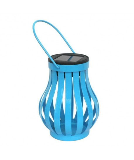 GALIX Lampe de table solaire Vase en métal  Bleu