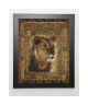 HEFFERAN Image encadrée Lion  47x57 cm  Marron