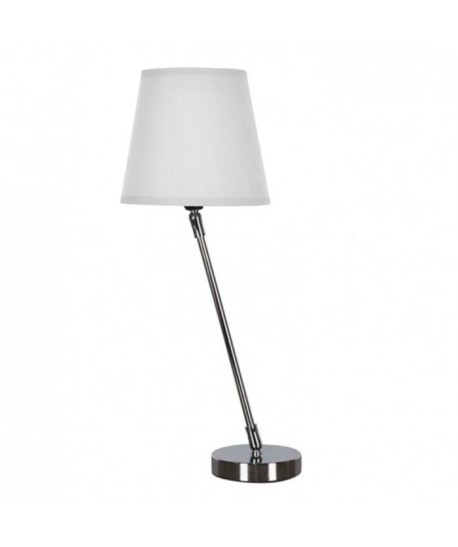 Lampe a poser asymétrique Cervane avec abatjour hauteur 43 cm diametre 17 cm E14 40W chrome et blanc